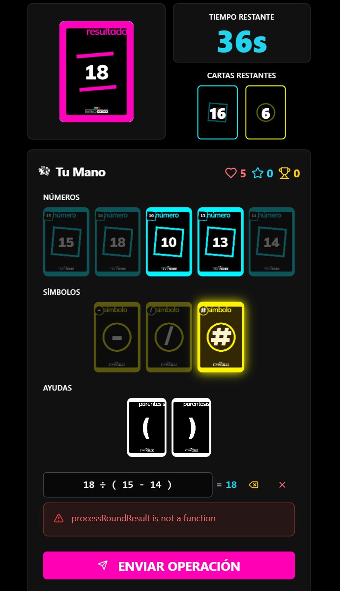 Captura de la webapp de Número Perdido